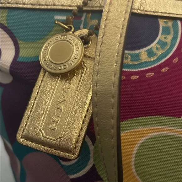 Coach Poppy C Graffiti with Gold Accents and gold tag EUC (see description) - Picture 3 of 12